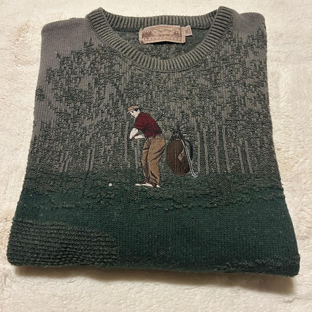 Men's #vintage Golf Sweater - Picture 2 of 13